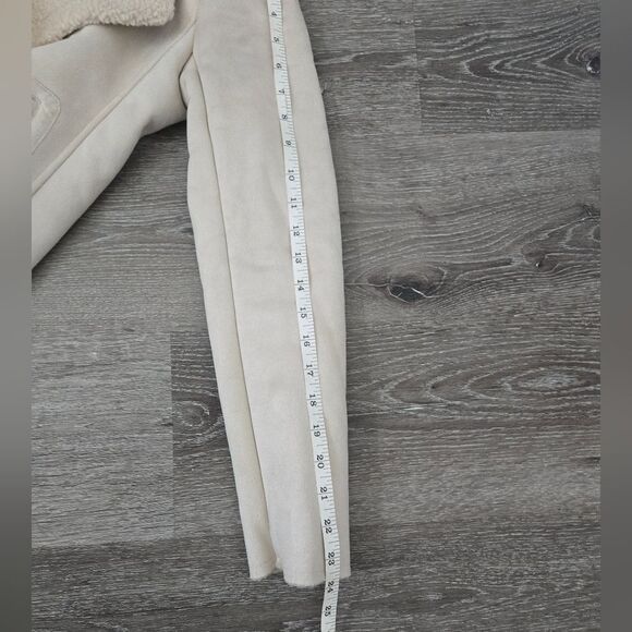 Altar'd State Beige Faux Suede Shearling Moto Jacket size small - Picture 11 of 14